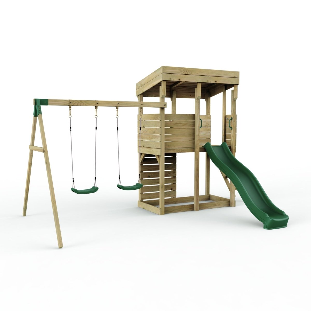 ClassicPlay Outpost XL Lookout Tower with 1.2m Deck, Double Swing and Slide