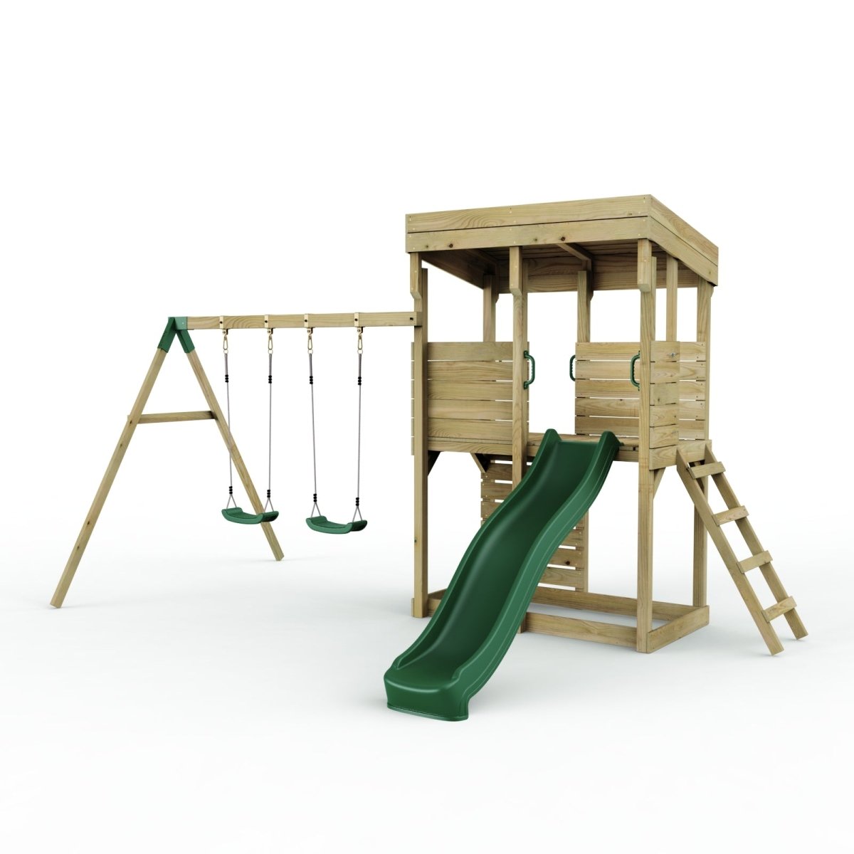 ClassicPlay Outpost XL Lookout Tower with 1.2m Deck, Double Swing and Slide