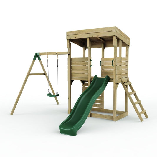 ClassicPlay Outpost XL Lookout Tower with 1.2m Deck, Single Swing and Slide