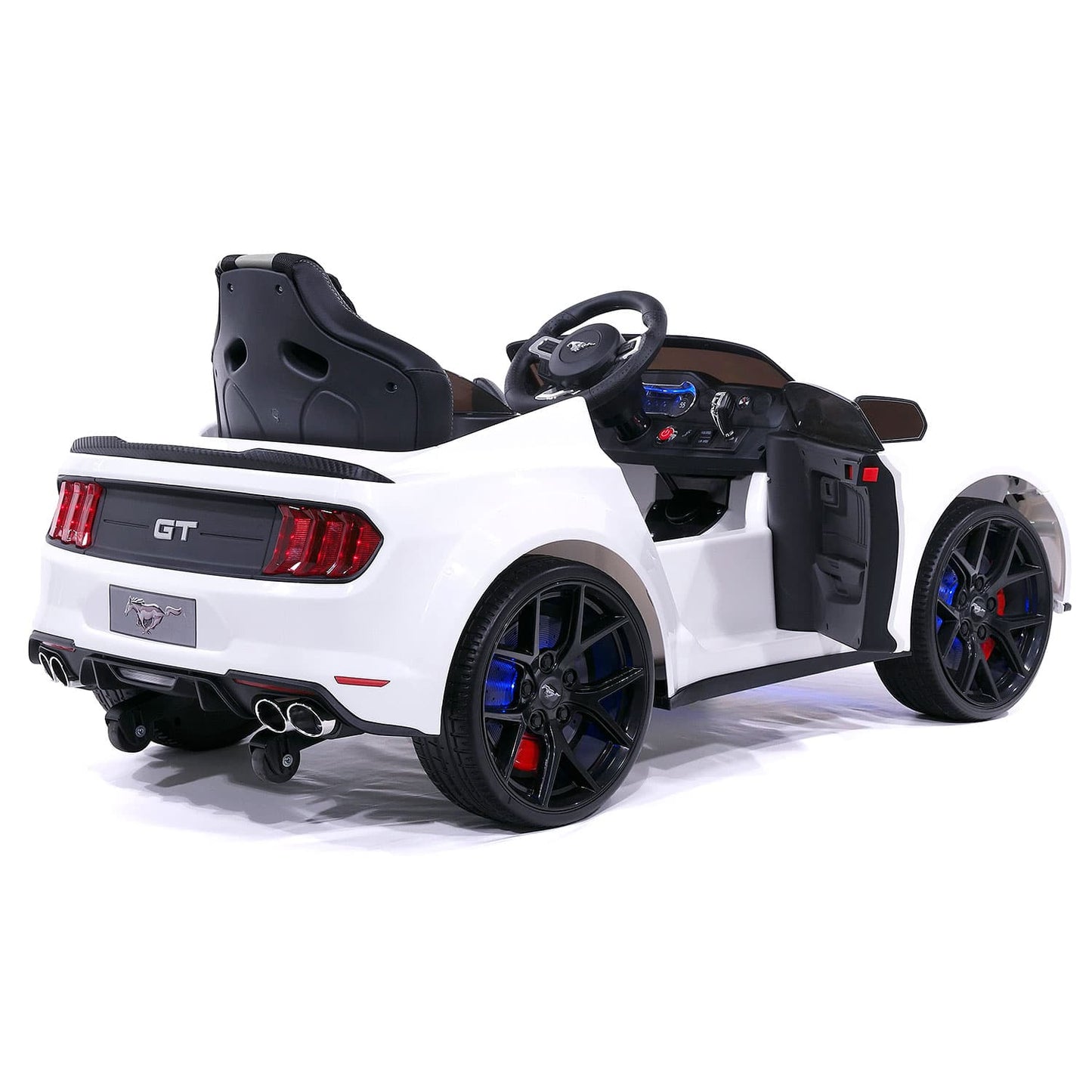 Ford Mustang GT Custom Edition 24V Kids Ride-On Car with R/C Parental Remote | White