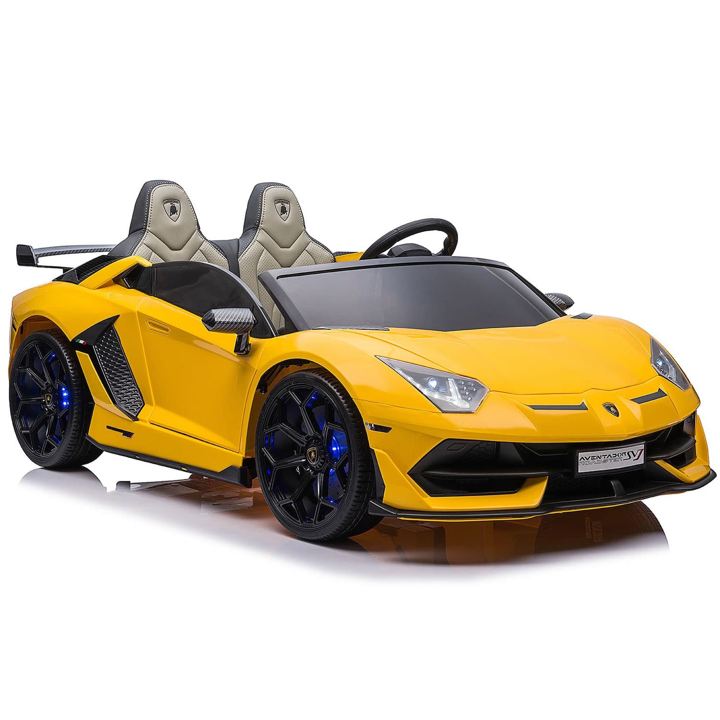 Lamborghini Aventador SVJ 24V Kids Ride-On Car with R/C Parental Remote | Yellow